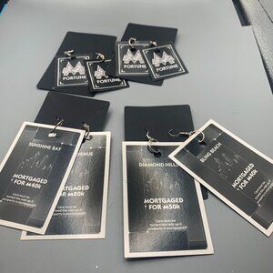 Lot of 4 Monopoly Game Piece Card Earrings